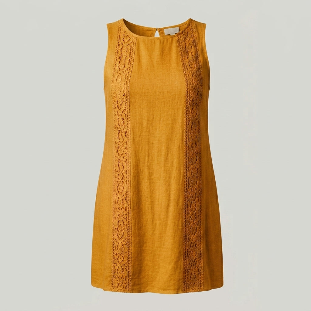 Robe Sans Manches en Dentelle — Coupe Évasée & Chic
