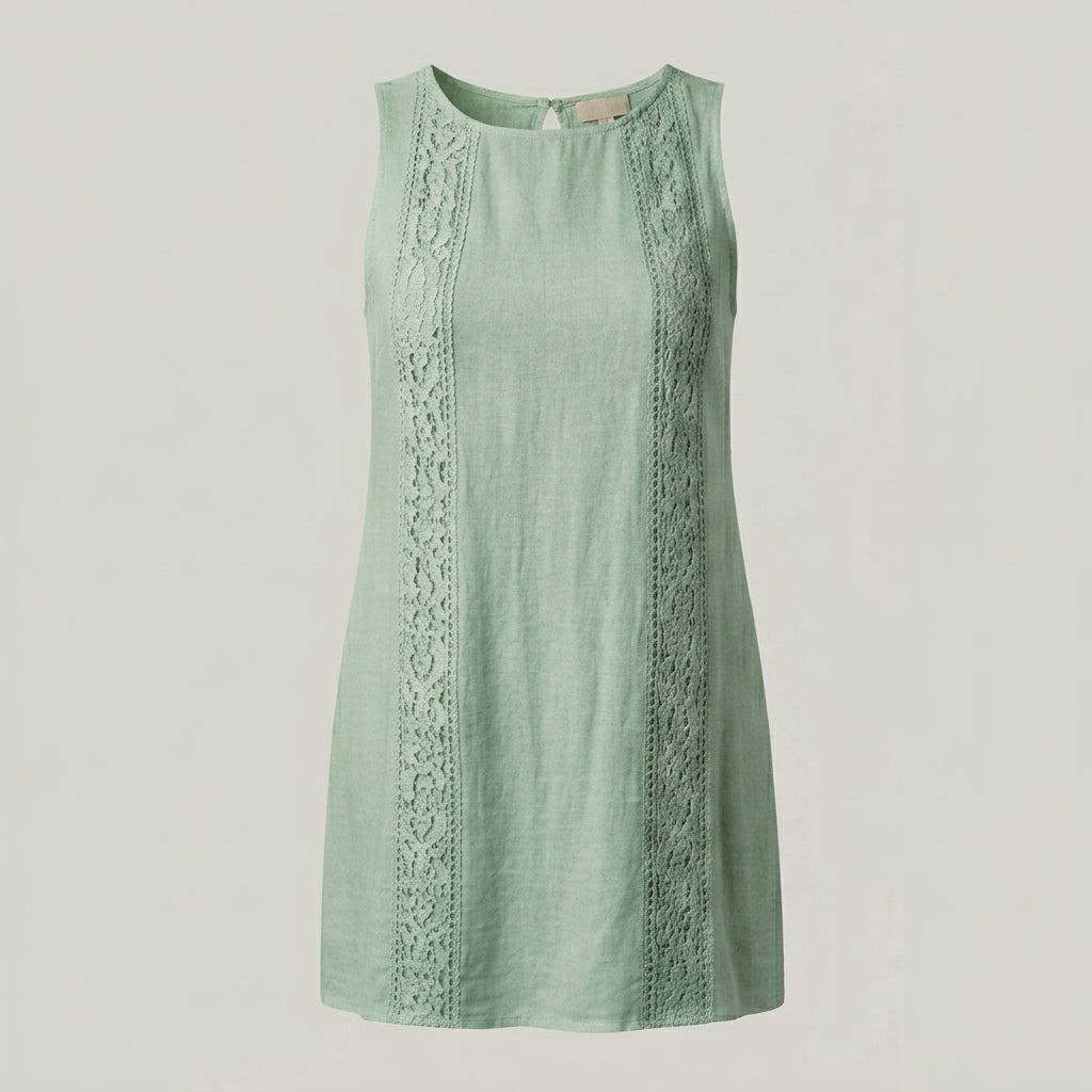 Robe Sans Manches en Dentelle — Coupe Évasée & Chic