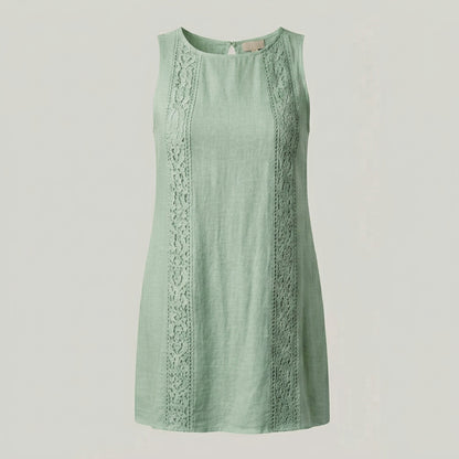 Robe Sans Manches en Dentelle — Coupe Évasée & Chic