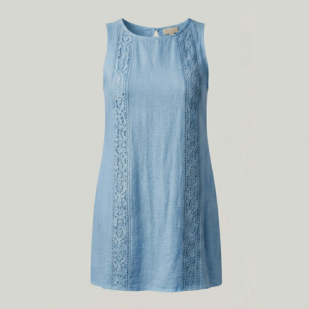 Robe Sans Manches en Dentelle — Coupe Évasée & Chic