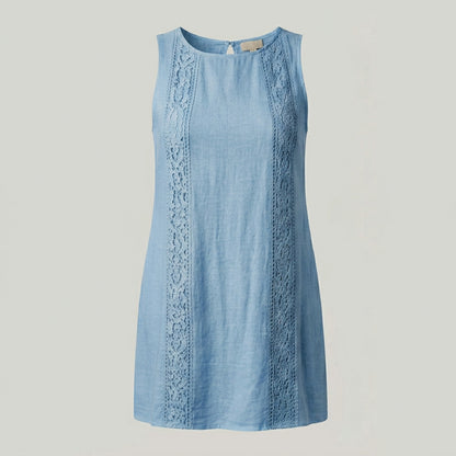 Robe Sans Manches en Dentelle — Coupe Évasée & Chic