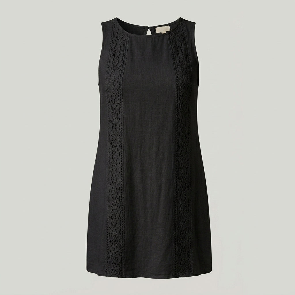Robe Sans Manches en Dentelle — Coupe Évasée & Chic