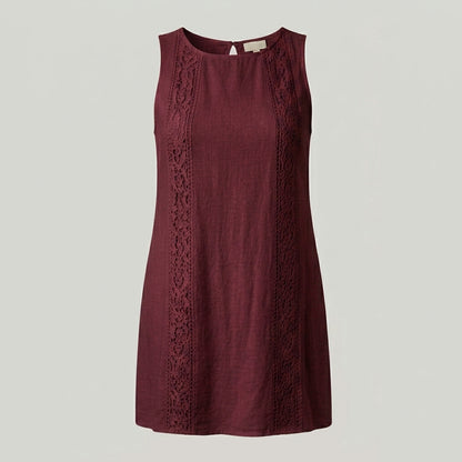 Robe Sans Manches en Dentelle — Coupe Évasée & Chic